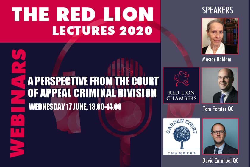 A Perspective from the Court of Appeal Criminal Division (Recording available)