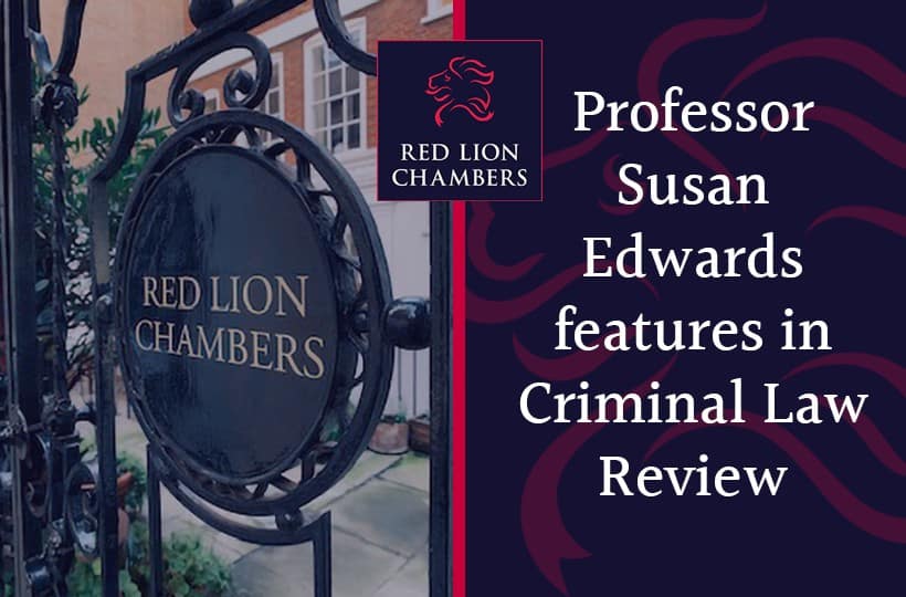 Professor Susan Edwards features in Criminal Law Review