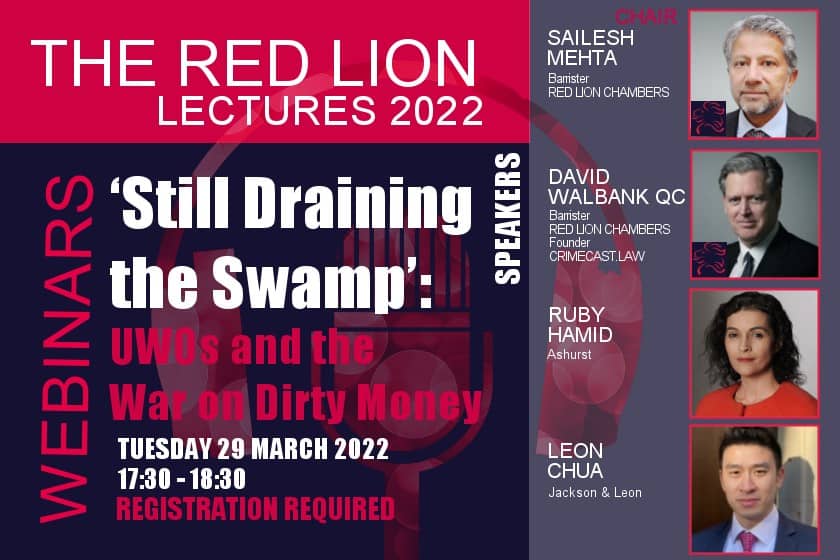 ‘Still Draining the Swamp’: UWOs and the War on Dirty Money (Recording available)