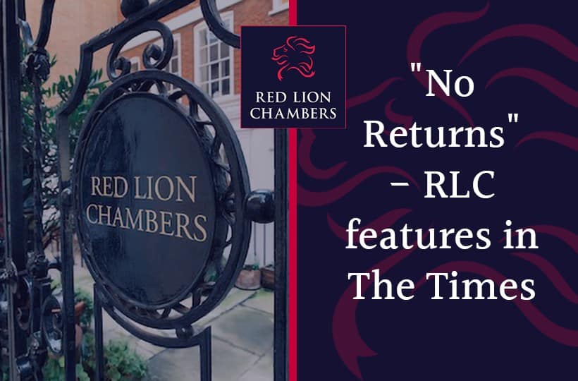 "No Returns" - RLC features in The Times