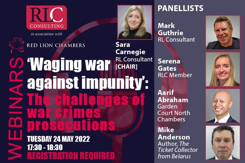 Red Lion Consulting - 'Waging war against impunity': the challenges of war crimes prosecutions (Recording available)